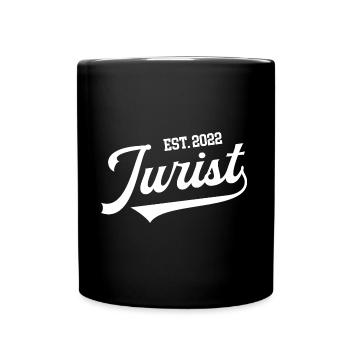 Jurist est. 2022 Jura Staatsexamen bestanden - Tasse einfarbig - Schwarz - Vorne