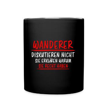 Wanderer Outdoor Lustiger Spruch Wandern Geschenk - Tasse einfarbig - Schwarz - Vorne
