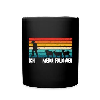 Schaf Schafe Bauernhof Tier Schafbock Geschenk - Tasse einfarbig - Schwarz - Vorne