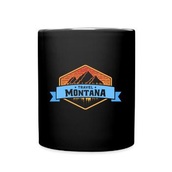 Reisen nach Montana Design für stolze Montaner - Tasse einfarbig - Schwarz - Vorne