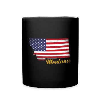 US-Flagge Montana Karte Design für stolze Montaner - Tasse einfarbig - Schwarz - Vorne