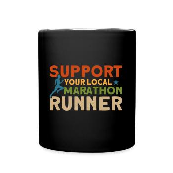 Running Half Marathon Jogging Gift - Full Colour Mug - black - Front