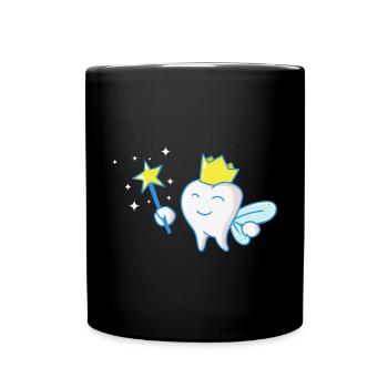 Zahnarzt Zahnarzthelferin Zahnfee I Geschenk - Tasse einfarbig - Schwarz - Vorne