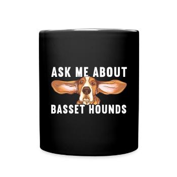 Basset Hound Gift - Full Colour Mug - black - Front