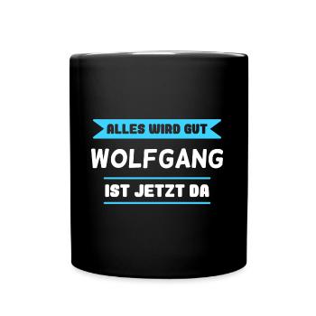 Wolfgang Name Design für stolze Wolfgangs - Tasse einfarbig - Schwarz - Vorne