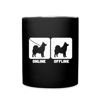 Alaskan Malamute Hund - Tasse einfarbig - Schwarz - Vorne