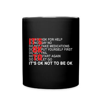 Anxiety Depression Mental Health - Full Colour Mug - black - Front