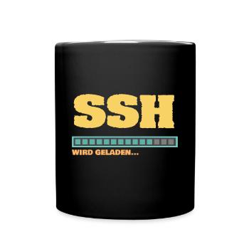 Ladebalken SSH Verschlüsselung wird geladen - Tasse einfarbig - Schwarz - Vorne