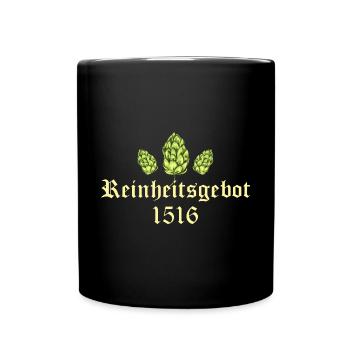 Reinheitsgebot - seit 1516 für Bierliebhaber, - Tasse einfarbig - Schwarz - Vorne