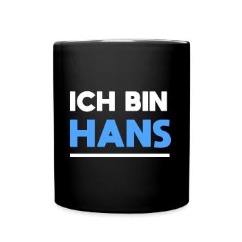 Hans Name Spruch für stolze Hans - Tasse einfarbig - Schwarz - Vorne