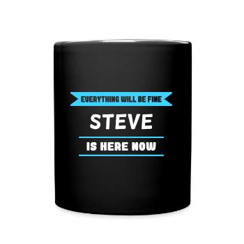 Steve Namenszusatz für stolze Steves - Tasse einfarbig - Schwarz - Vorne