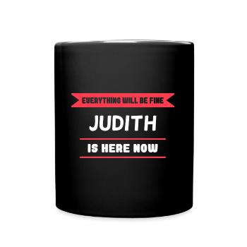 Judith Namenszusatz für stolze Judiths - Tasse einfarbig - Schwarz - Vorne