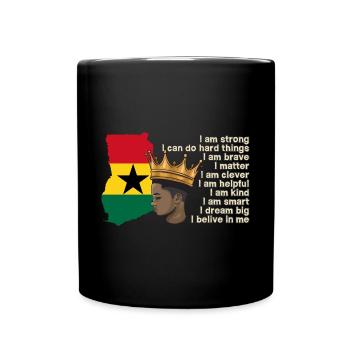 Ghana Ghanaian Flag Young Prince Crown I Gift - Full Colour Mug - black - Front