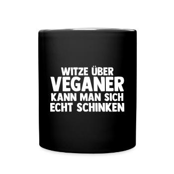 Anti Vegan - Tasse einfarbig - Schwarz - Vorne