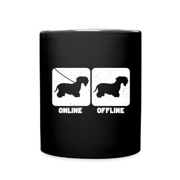 Cesky Terrier Hund - Cesky Terrier - Tasse einfarbig - Schwarz - Vorne