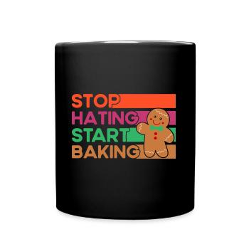 Plätzchen backen Weihnachtsbäckerei Plätzchenbacke - Tasse einfarbig - Schwarz - Vorne