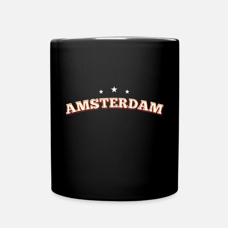Design Amsterdam noir et rouge - Mug uni - noir