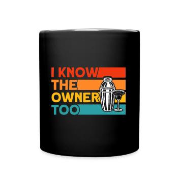 Barkeeper Kellner Service Geschenk - Tasse einfarbig - Schwarz - Vorne