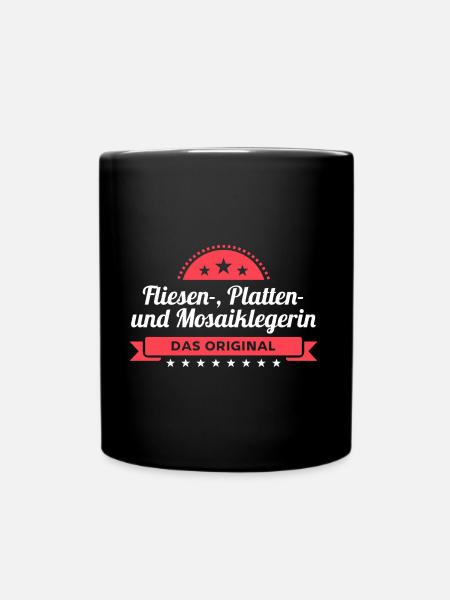 Fliesenlegerin Design für stolze Handwerker - Tasse einfarbig - Schwarz