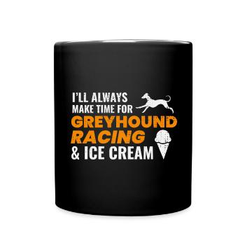 Greyhound Racing Ice Cream Dog Pet Race Animal - Full Colour Mug - black - Front