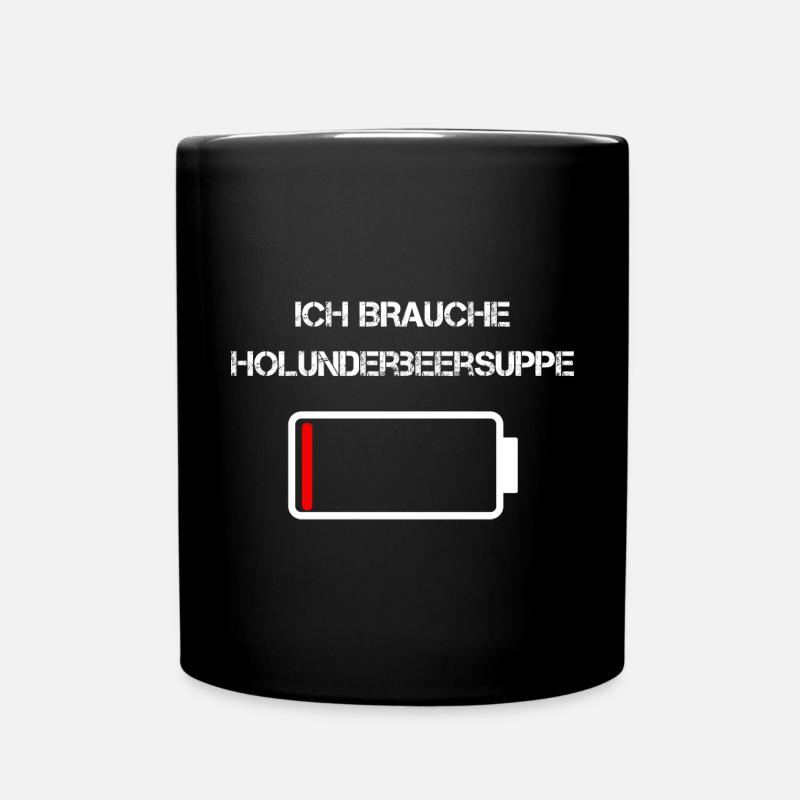 Sächsische Küche | Ich brauche Holunderbeersuppe - Tasse einfarbig - Schwarz