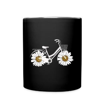 Daisy Bike Femmes Vélo de fleurs de jardin - Mug uni - noir - Devant