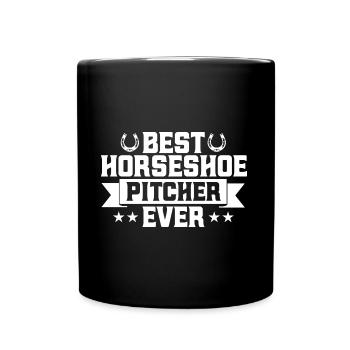 Hufeisen Werfen Hufeisen-Werfen Hufeisen-Wurfspiel - Tasse einfarbig - Schwarz - Vorne