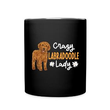Labradoodle Dog - Full Colour Mug - black - Front