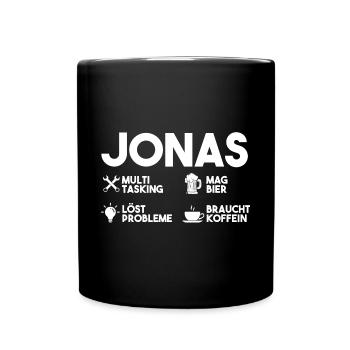 Jonas - Tasse einfarbig - Schwarz - Vorne