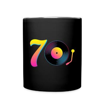 70er Jahre retro Vinyl Musik Design - Tasse einfarbig - Schwarz - Vorne