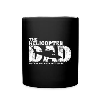 Hubschrauberpilot Helikopter Dad Papa Sprüche - Tasse einfarbig - Schwarz - Vorne