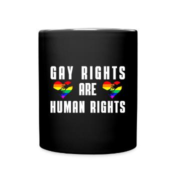 Rainbow Heart Friendship Queer Gift LGBT - Mug uni - noir - Devant
