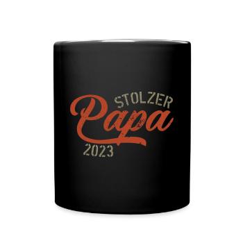 Stolzer Papa 2023 - Tasse einfarbig - Schwarz - Vorne