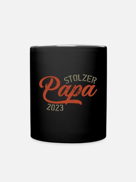 Stolzer Papa 2023 - Tasse einfarbig - Schwarz