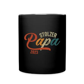 Stolzer Papa 2023 - Tasse einfarbig - Schwarz - Vorne
