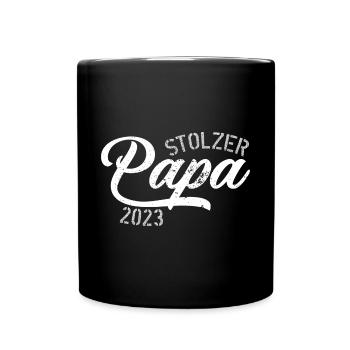 Stolzer Papa 2023 - Tasse einfarbig - Schwarz - Vorne