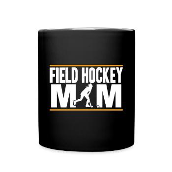 Gardien de but balayage Bâton Joueur de hockey sur gazon Maman - Mug uni - noir - Devant