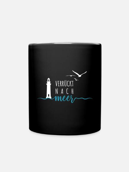 Ein bisschen Meer geht immer - Wellen Nordsee - Tasse einfarbig - Schwarz