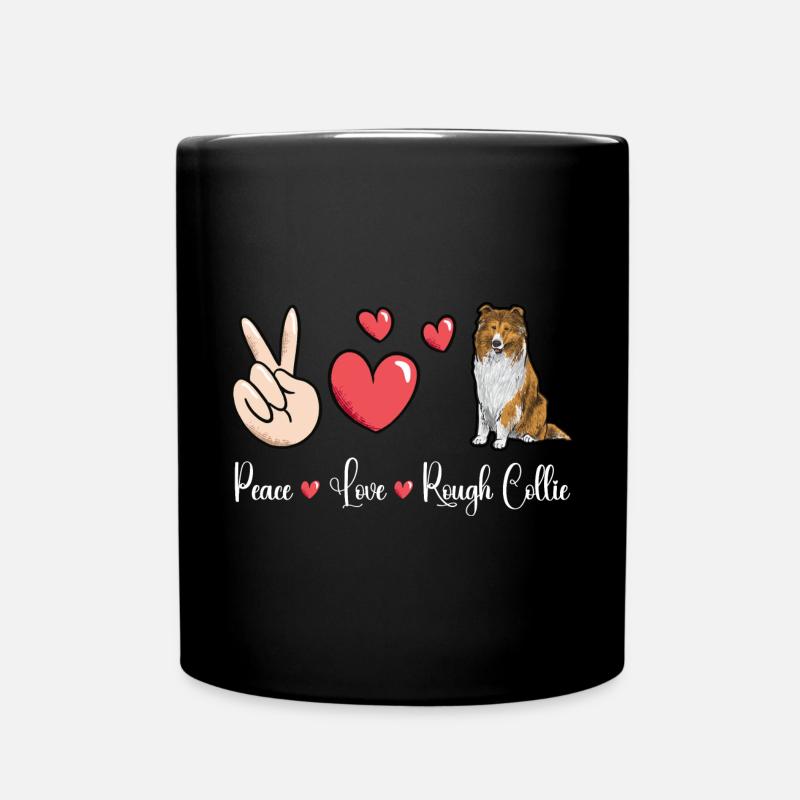 Langhaarcollie Rough Collie Hund - Tasse einfarbig - Schwarz