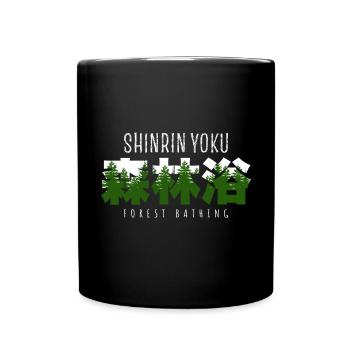 Shinrin yoku - Waldbaden - Waldmeditation - Tasse einfarbig - Schwarz - Vorne