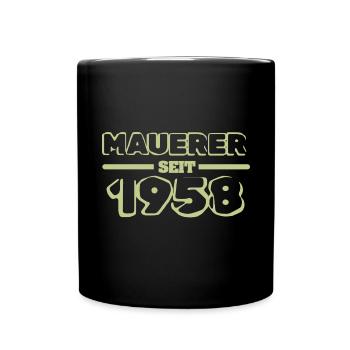 Jahr 1958 - Tasse einfarbig - Schwarz - Vorne