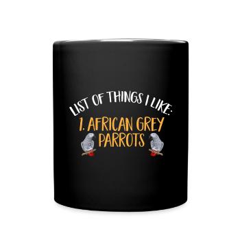Graupapagei African Grey Parrot Papagei - Tasse einfarbig - Schwarz - Vorne