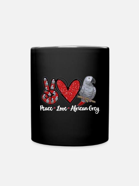 Graupapagei African Grey Parrot Papagei - Tasse einfarbig - Schwarz