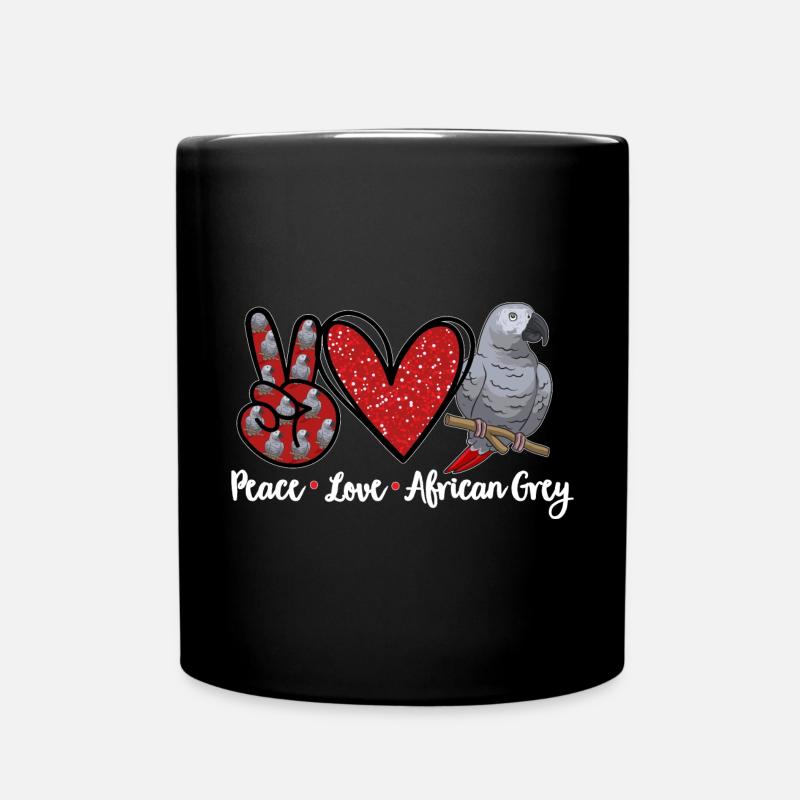 Graupapagei African Grey Parrot Papagei - Tasse einfarbig - Schwarz