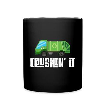 Garbage trucks, garbage day, garbage collection - Full Colour Mug - black - Front
