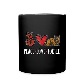 Schildpatt Katze Tortoiseshell Cat Tortie - Tasse einfarbig - Schwarz - Vorne
