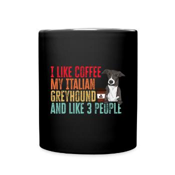Italian Greyhound Greyhound Dogs - Full Colour Mug - black - Front