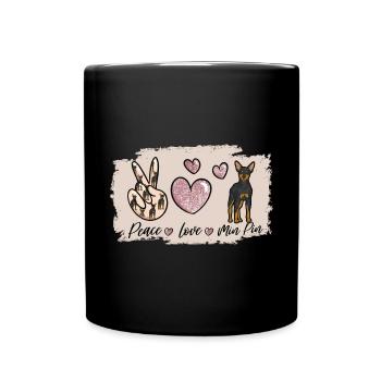 Miniature Pinscher Rehpinscher Min Pin Dog - Full Colour Mug - black - Front