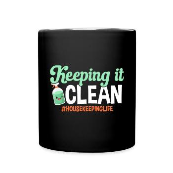 Aide domestique, femme de ménage, femme de ménage - Mug uni - noir - Devant