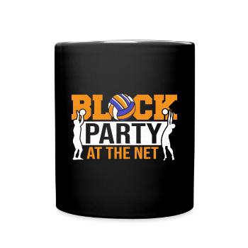 Block Party At The Net Blocker Setter Volleyball S - Tasse einfarbig - Schwarz - Vorne
